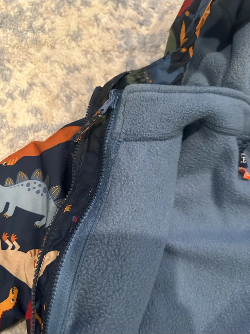 The Childrens Place Dinosaur 2 in 1 Hooded Winter Jacket - 4T/5T